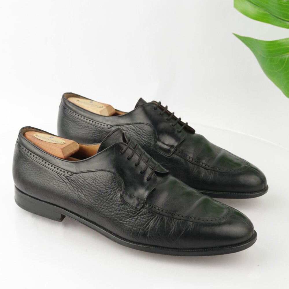 Mezlan Mens Hudson Oxford Size 11 M Black Leather Split Toe Blucher Dress Shoe - Picture 2 of 12